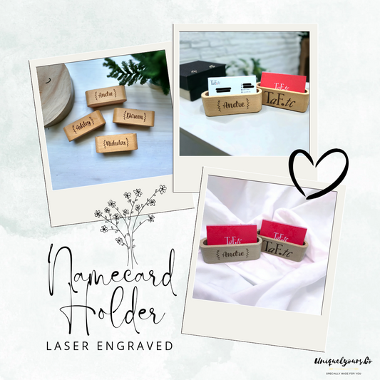 Wooden Name Card Holder (Laser Engraved)