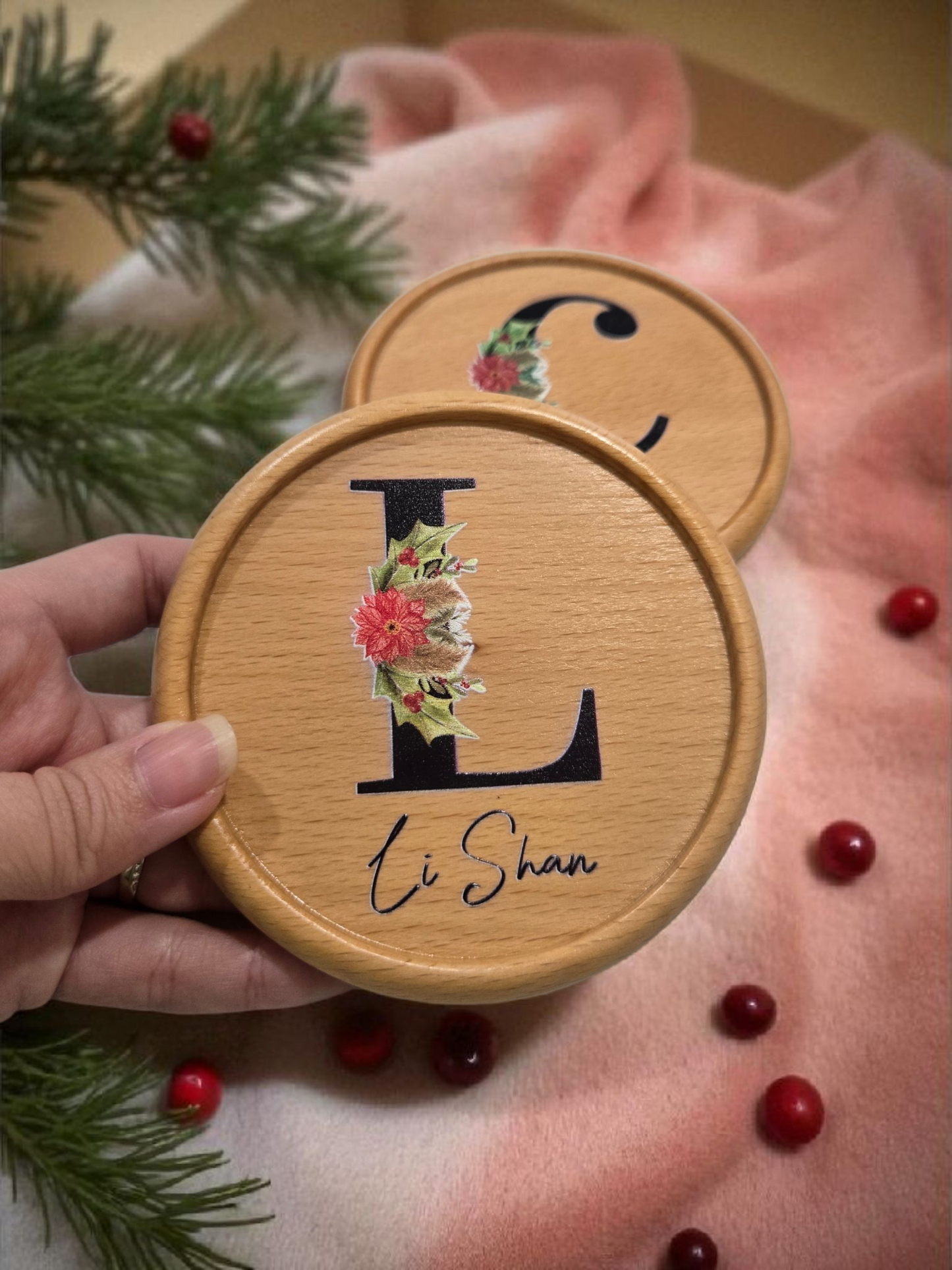 Wooden Coaster (Christmas Series - UV Printed)