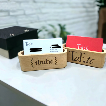 Wooden Name Card Holder (Laser Engraved)