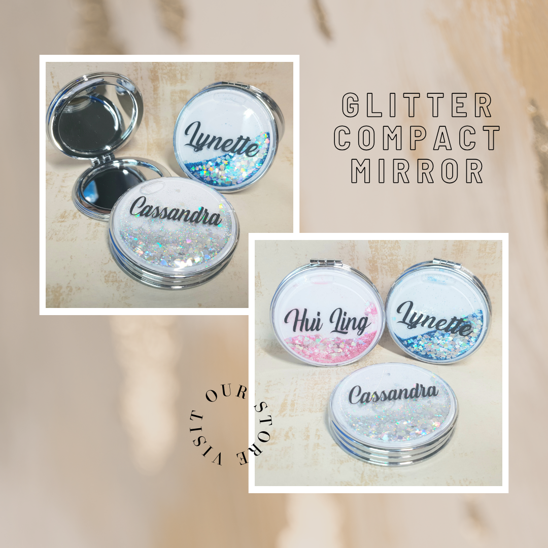 Glitter Compact Mirror