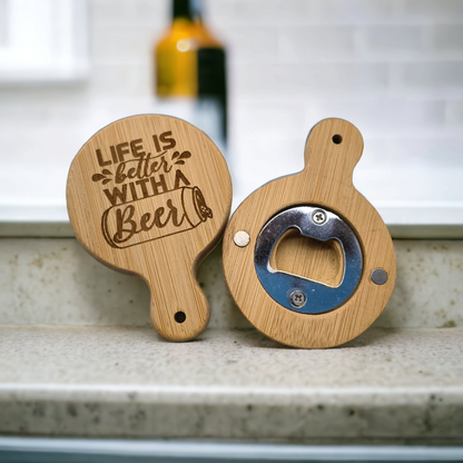 Wooden Bottle Opener (Laser Engraved)