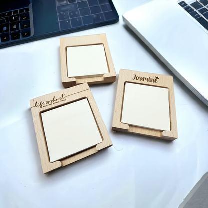Wooden Sticky Note Holder (Laser Engraved)