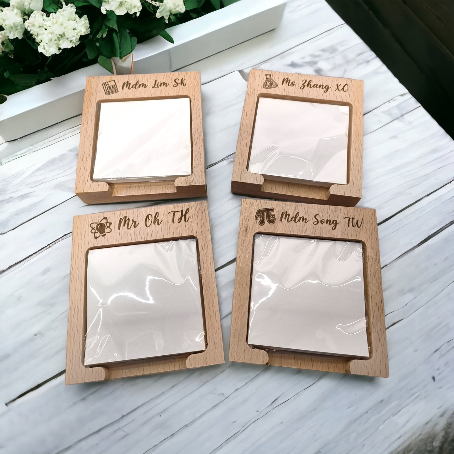 Wooden Sticky Note Holder (Laser Engraved)