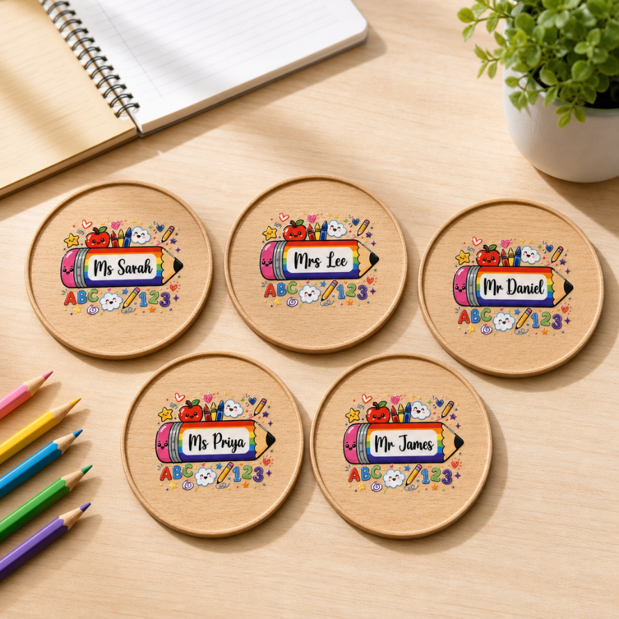 [Teacher's Day] Wooden Coaster (UV Printed)