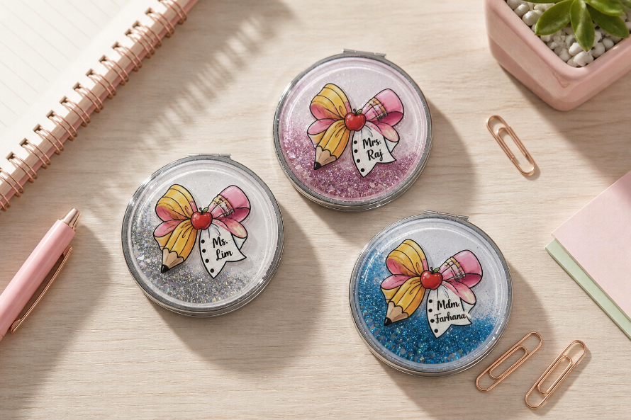 [Teacher's Day] Glitter Compact Mirror (UV Print)