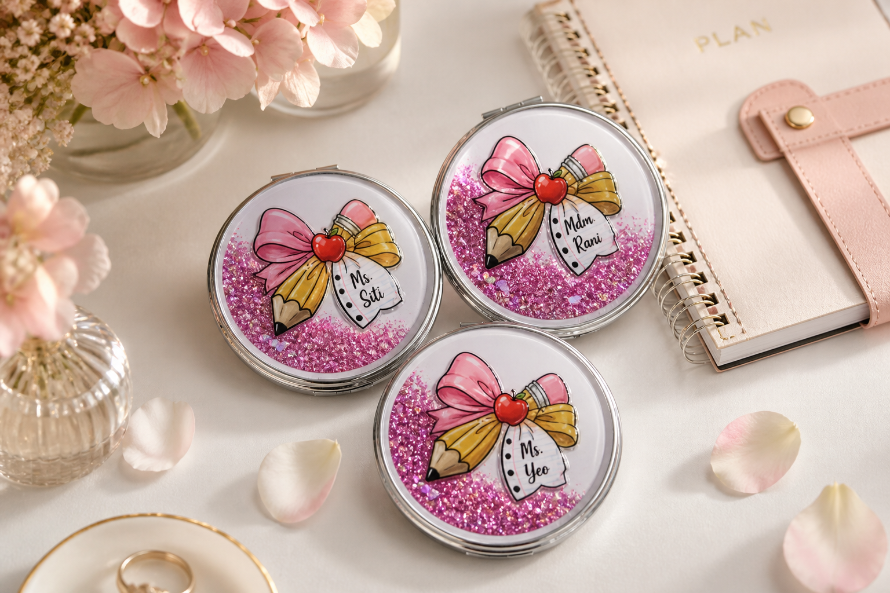 [Teacher's Day] Glitter Compact Mirror (UV Print)