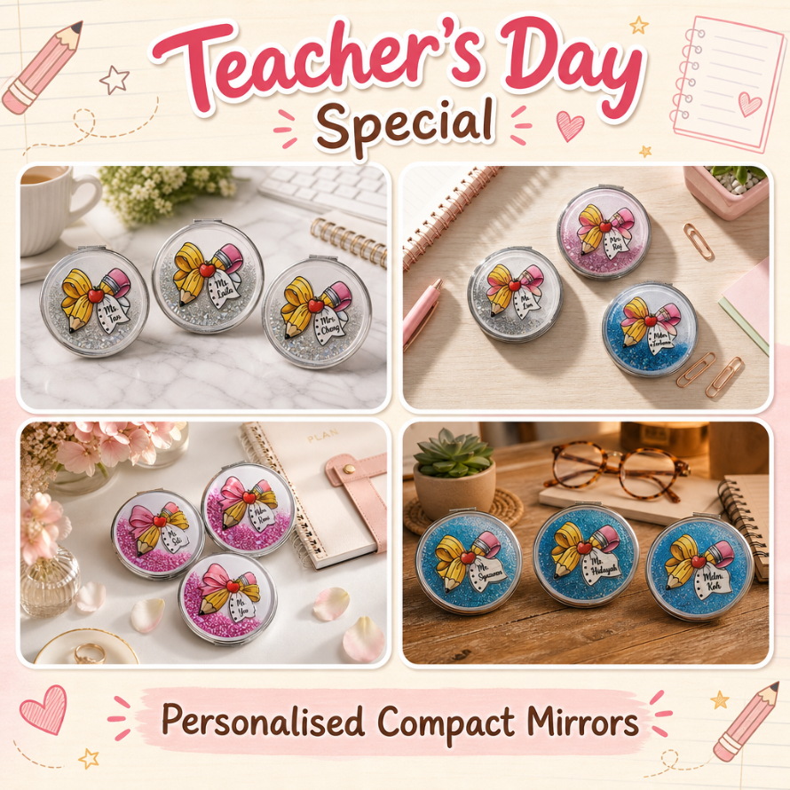 [Teacher's Day] Glitter Compact Mirror (UV Print)
