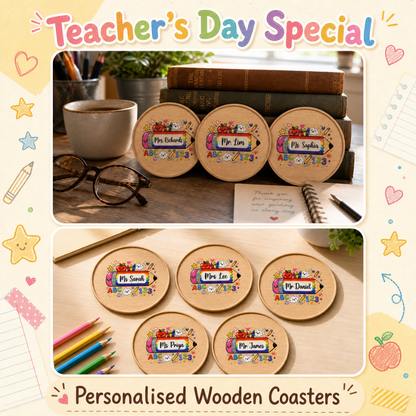 [Teacher's Day] Wooden Coaster (UV Printed)