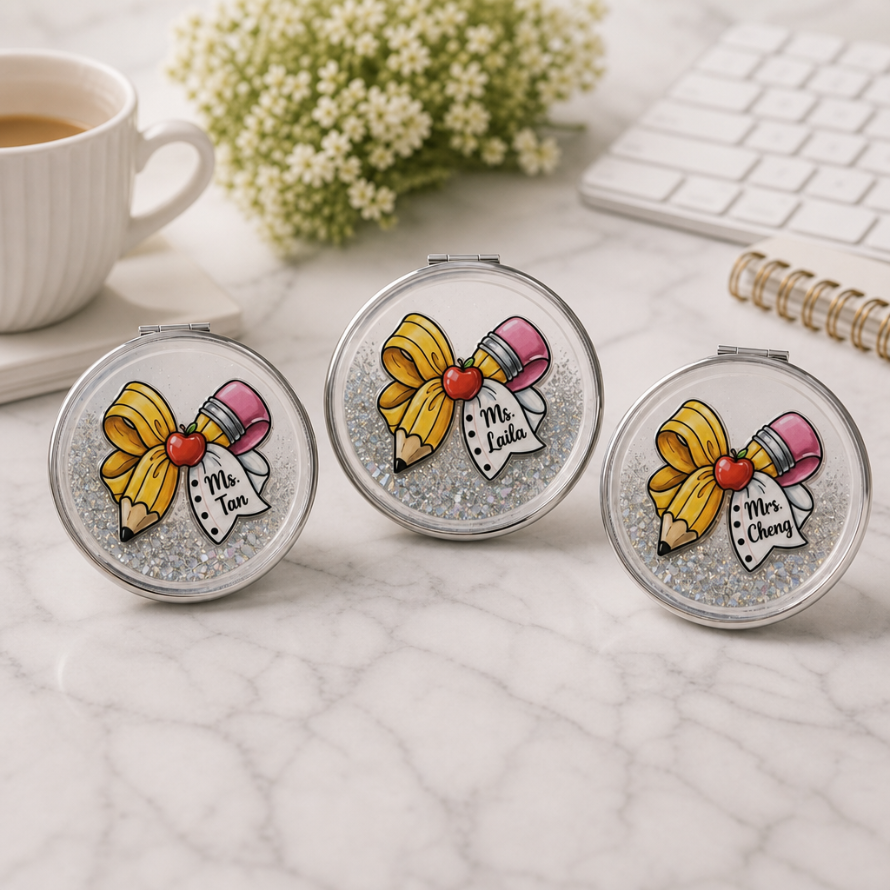 [Teacher's Day] Glitter Compact Mirror (UV Print)