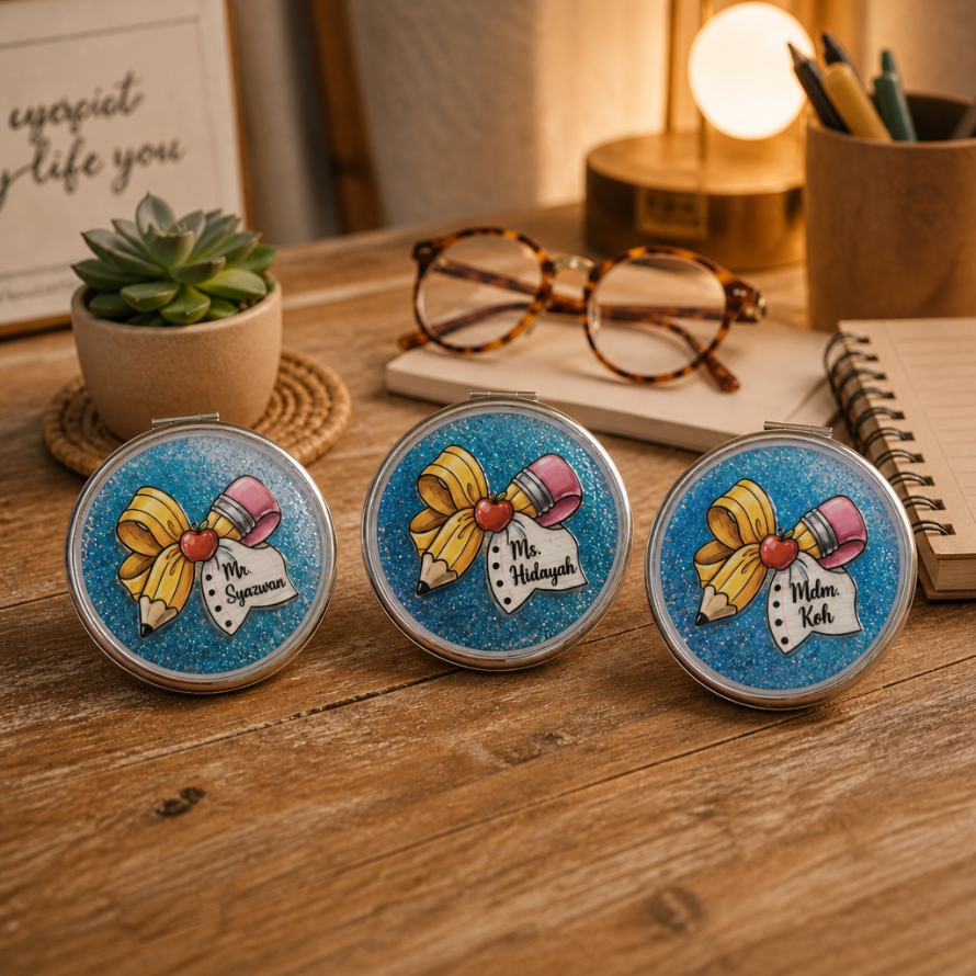 [Teacher's Day] Glitter Compact Mirror (UV Print)