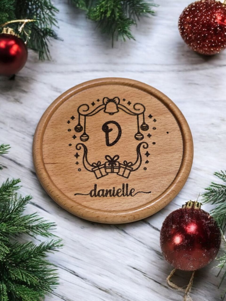 Wooden Coaster (Christmas Series - Laser Engraved)