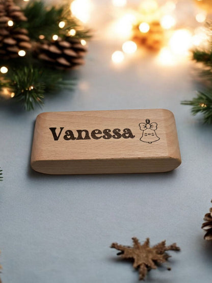 Wooden Name Card Holder (Christmas Series - Laser Engraved)