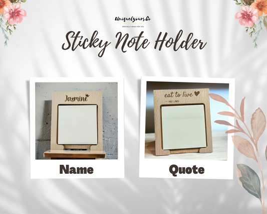 Wooden Sticky Note Holder (Laser Engraved)